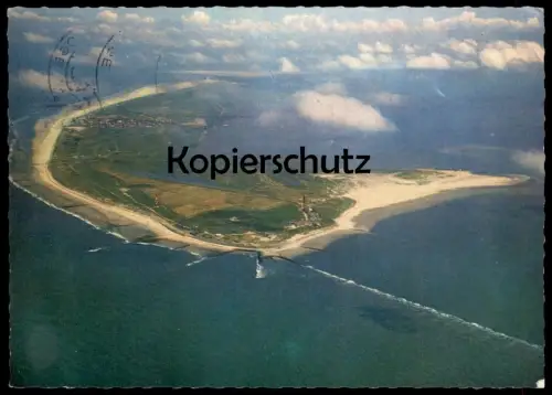 ÄLTERE POSTKARTE INSEL NORDSEEBAD WANGEROOGE LUFTAUFNAHME DER GANZEN INSEL VON WESTEN FLIEGERAUFNAHME AK cpa postcard