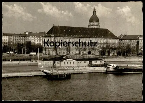 ÄLTERE POSTKARTE MAINZ KURFÜRSTLICHES SCHLOSS RHEINDIENST RHEIN FRACHTSCHIFF SCHIFF cargo ship AK Ansichtskarte postcard