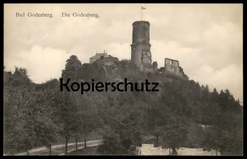 ALTE POSTKARTE BAD GODESBERG DIE GODESBURG Ruine Burgruine Burg castle chateau Ansichtskarte postcard cpa AK