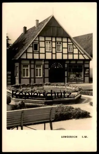 ÄLTERE POSTKARTE LENGERICH IN WESTFALEN RATHAUSPLATZ MARGARETHEN BRUNNEN SCHUCKERT Fachwerk Ansichtskarte postcard cpa