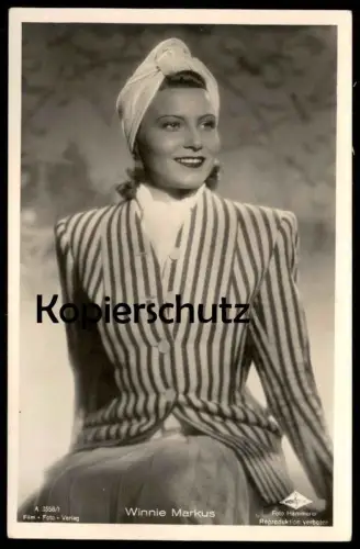 ALTE POSTKARTE WINNIE MARKUS FILM-SCHAUSPIELERIN FILM FOTO VERLAG WIEN FILM FOTO HÄMMERER actress acteur postcard cpa