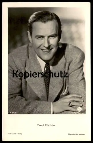 ALTE POSTKARTE PAUL RICHTER FILM-SCHAUSPIELER Krawatte Sakko actor acteur Film Foto Verlag Ufa Baumann cpa postcard