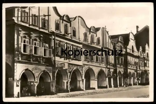 ALTE POSTKARTE DOMAZLICE STARE DOMY NA NAMESTI Kitzberger Klempir Böhmen Czech Republic Ceska Cesko Ansichtskarte AK cpa