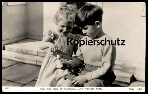 ALTE POSTKARTE THE DUKE OF CORNWALL AND PRINCESS ANNE Queen's children Royals Royal Prince Charles Prinzessin König King