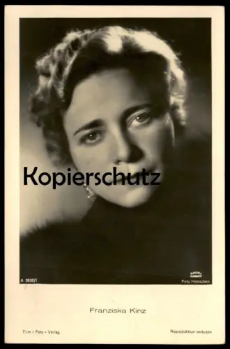 ALTE POSTKARTE FRANZISKA KINZ FILM-SCHAUSPIELERIN OHRRINGE OHRRING PELZ BAVARIA FILMKUNST actress acteur Foto postcard