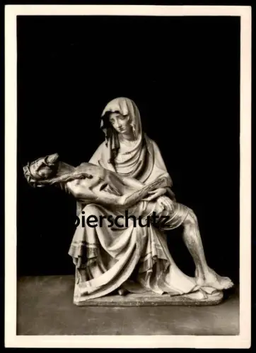 ALTE POSTKARTE MARBURG AN DER LAHN ELISABETHKIRCHE PIETA UM 1360 KLAGE St. Elisabeth Kirche Maria Tod Jesus postcard
