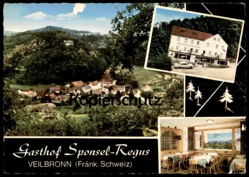ÄLTERE POSTKARTE VEILBRONN FRÄNKISCHE SCHWEIZ GASTHOF SPONSEL REGUS EIGENE METZGEREI Heiligenstadt Ansichtskarte AK