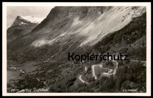 ALTE POSTKARTE MEROK DJUPVANN STRASSE PASS SERPENTINEN NORGE Norwegen norway Norvege street postcard cpa Ansichtskarte