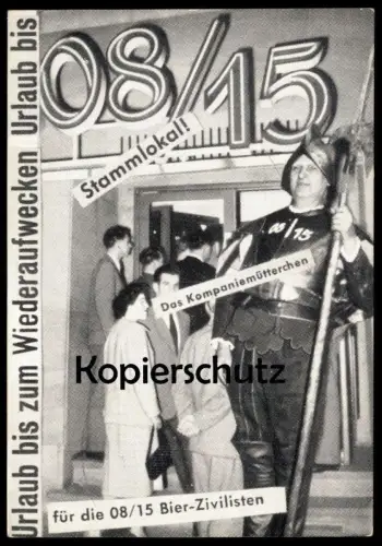 ÄLTERE POSTKARTE FRANKFURT STAMMLOKAL 08/15 DAS KOMPANIEMÜTTERCHEN BIER-ZIVILISTEN cpa postcard Ansichtskarte AK