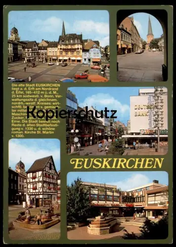 ÄLTERE POSTKARTE EUSKIRCHEN GESCHICHTE CHRONIK VW GOLF 1 & PORSCHE 911 DEUTSCHE BANK Chronikkarte storycard postcard cpa