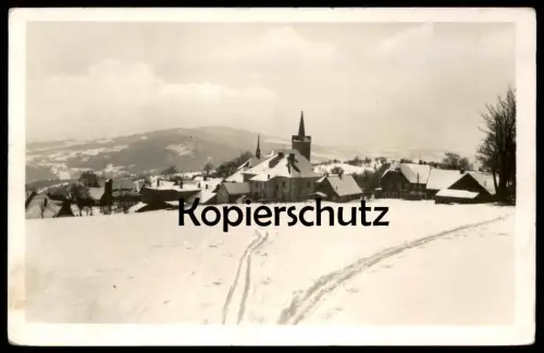 ALTE POSTKARTE PRICHOVICE JIZERSKE HORY PRZICHOWITZ PANORAMA 1945 WINTER SCHNEE Ceska Republika postcard Ansichtskarte