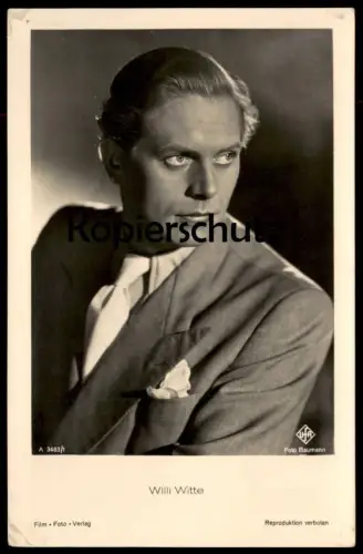 ALTE POSTKARTE WILLI WITTE FILM-SCHAUSPIELER Krawatte Sakko actor acteur Ross Verlag Foto Ufa postcard Ansichtskarte