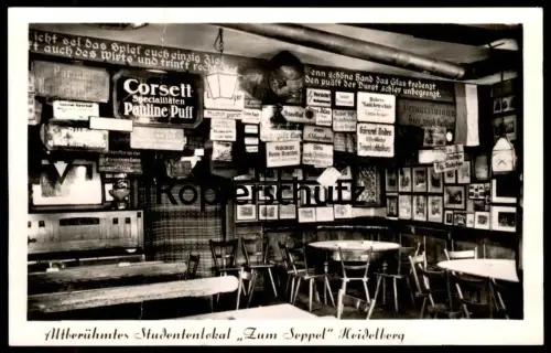 ÄLTERE POSTKARTE HEIDELBERG ZUM SEPPEL STUDENTENLOKAL CORSETT PAULINE PUFF STUDENTICA STUDENTIKA ÉTUDIANT cpa postcard