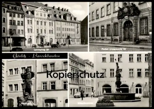 ÄLTERE POSTKARTE GÖRLITZ BAROCKBAUTEN LENINPLATZ 29 PORTAL UNTERMARKT 16 NEPTUN Zgorzelec Ansichtskarte postcard cpa