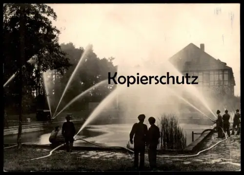 ALTE POSTKARTE LANDESFEUERWEHRSCHULE WARENDORF FEUERWEHRSCHULE pompiers fire brigade Feuerwehr postcard cpa AK