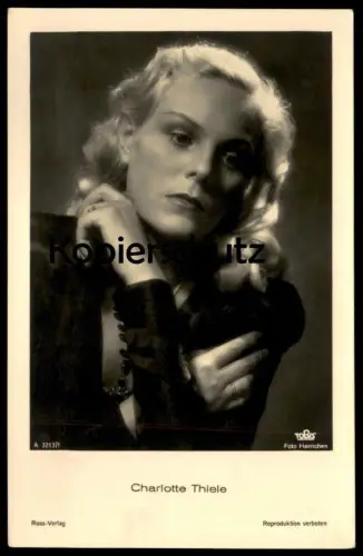 ALTE POSTKARTE CHARLOTTE THIELE FILM-SCHAUSPIELERIN ROSS VERLAG actress acteur Foto postcard cpa AK Ansichtskarte