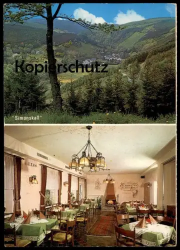 ÄLTERE POSTKARTE HÜRTGENWALD SIMONSKALL HOTEL WIESENGRUND Rückantwort Reservierung Ansichtskarte AK cpa postcard