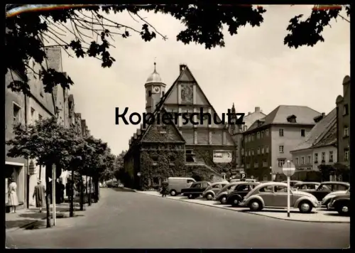 ÄLTERE POSTKARTE WEIDEN IN DER OBERPFALZ RATHAUS VOLKSWAGEN VW KÄFER PARKPLATZ AUTOS AK cpa postcard Ansichtskarte