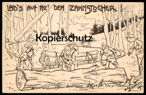 ALTE KÜNSTLER POSTKARTE LAD'S AUF FRONT WELTKRIEG SOLDAT RUDOLF KRISTEN Militär Feldbahn Lore Humor Ansichtskarte AK