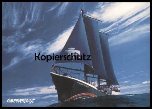 ÄLTERE POSTKARTE SEGELSCHIFF RAINBOW WARRIOR GEGEN STAR WARS USA GREENPEACE ÖSTERREICH Schiff Segelboot ship bateau cpa