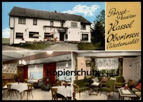 ÄLTERE POSTKARTE OBERIRSEN WESTERWALD PRIVAT PENSION HASSEL ALTENKIRCHEN FLAMMERSFELD SOFA Ansichtskarte AK cpa postcard