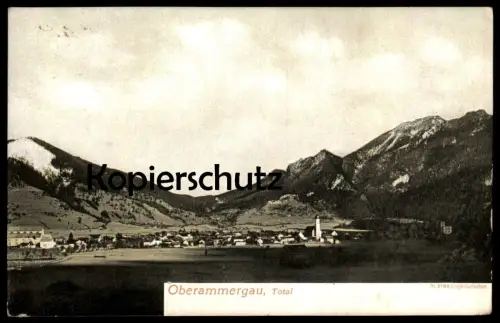 ALTE POSTKARTE OBERAMMERGAU TOTAL PANORAMA PASSIONSTHEATER THEATER Ansichtskarte AK cpa postcard