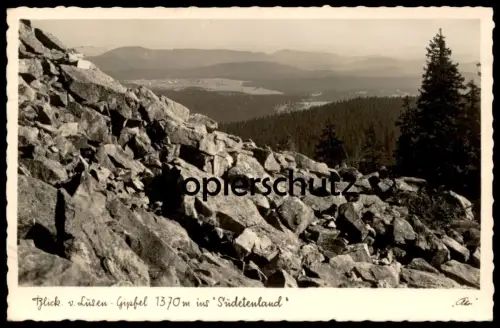 ALTE POSTKARTE BLICK VOM LUSEN-GIPFEL 1370 METER INS SUDETENLAND 1940 LUSENGIPFEL Luzny Ansichtskarte cpa postcard AK