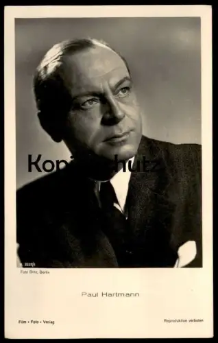 ALTE POSTKARTE PAUL HARTMANN FILM-SCHAUSPIELER ERNSTER BLICK actor acteur Verlag Foto Binz Ansichtskarte AK cpa postcard