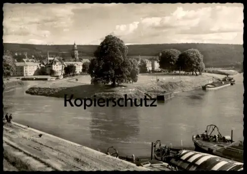 ÄLTERE POSTKARTE HANNOVERSCH MÜNDEN ZUSAMMENFLUSS VON WERRA UND FULDA ZUR WESER AM WASSERSTEIN Hann. postcard cpa AK
