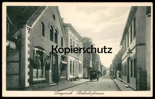 ALTE POSTKARTE LENGERICH IN WESTFALEN BAHNHOFSTRASSE KUTSCHE FRAUEN Ansichtskarte AK postcard cpa