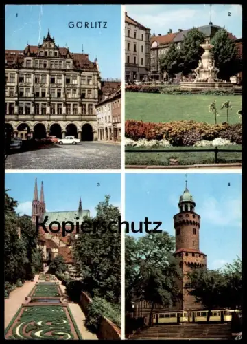 ÄLTERE POSTKARTE GÖRLITZ RATHAUS PLATZ DER BEFREIUNG OCHSENBASTEI REICHENBACHER TURM Zgorzelec Ansichtskarte AK postcard