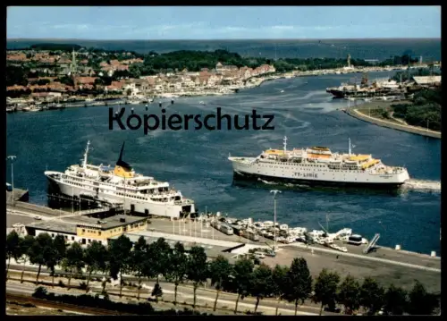 ÄLTERE POSTKARTE LÜBECK-TRAVEMÜNDE OZEANDAMPFER TT-LINIE Hafen port Schiff Ship Steamship Stempel Meerjungfrau mermaid