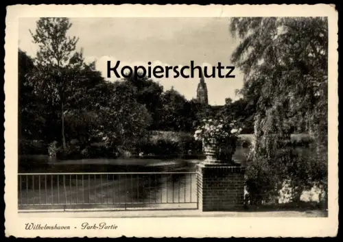 ALTE POSTKARTE WILHELMSHAVEN PARK-PARTIE 1938 Niedersachsen Ansichtskarte AK cpa postcard