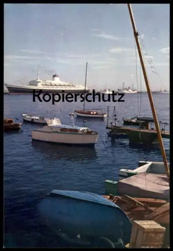 ÄLTERE POSTKARTE SANTA CRUZ DE TENERIFE MOTIVO DEL PUERTO HARBOUR HAFEN DAMPFER STEAMER Teneriffa Schiff ship postcard