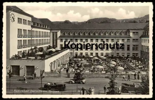 ALTE POSTKARTE OBERSCHLEMA RADIUMBAD KURHAUS AUTO OLDTIMER AUE BAD SCHLEMA alte Autos old cars Ansichtskarte postcard AK