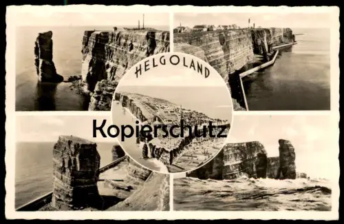 ÄLTERE POSTKARTE HELGOLAND OBERLAND LANGE ANNA Funkmast Insel Ansichtskarte AK postcard cpa