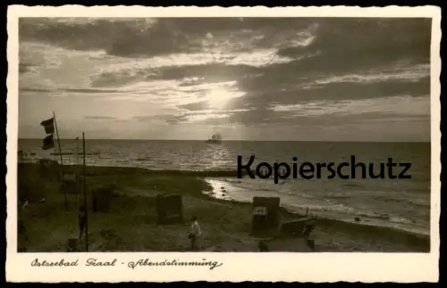 ALTE POSTKARTE OSTSEEBAD GRAAL-MÜRITZ ABENDSTIMMUNG SONNENUNTERGANG STRAND DAMPFER SCHIFF MEER sunset cpa postcard AK