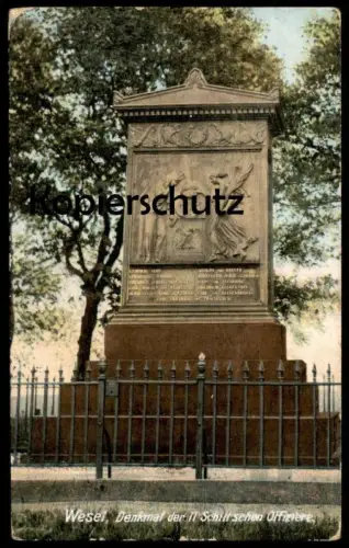 ALTE POSTKARTE WESEL DENKMAL DER 11 SCHILL'SCHEN OFFIZIERE Schillsche Schill'sche Jäger monument Ansichtskarte postcard