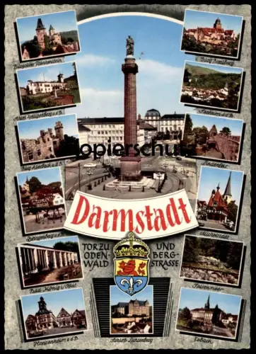 ÄLTERE POSTKARTE DARMSTADT BREUBERG SEEHEIM LINDENFELS ERBACH HEPPENHEIM AUERBACH FRANKENSTEIN ZWINGENBERG MICHELSTADT