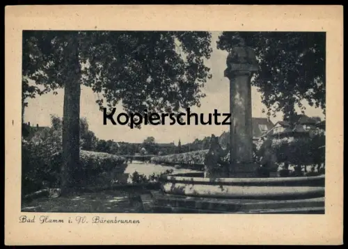 ALTE POSTKARTE BAD HAMM IN WESTFALEN BÄRENBRUNNEN Bär Bären Brunnen ours bear Ansichtskarte postcard cpa AK