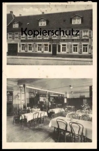 ALTE POSTKARTE ST. INGBERT HOTEL RESTAURANT ZUR GLOCKE BESITZER KARL BEST cpa AK Ansichtskarte postcard