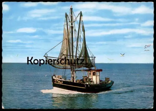 ÄLTERE POSTKARTE KRABBENKUTTER KEHRT VOM FANG ZURÜCK SCHIFF KUTTER KRABBEN bateau crabes crabs ship postcard cpa AK