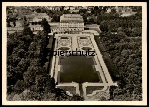 ALTE POSTKARTE BRÜHL SCHLOSS AUGUSTUSBURG SPRINGBRUNNEN PARK LUFTBILD castle chateau postcard AK Ansichtskarte