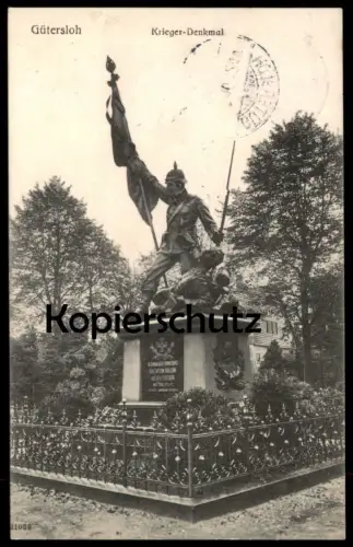 ALTE POSTKARTE GÜTERSLOH KRIEGER-DENKMAL KRIEGERDENKMAL IN DANKBARER ERINNERUNG DEN SOLDATEN Ansichtskarte postcard cpa