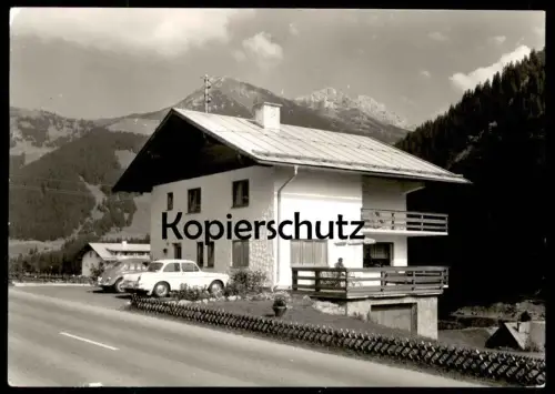 ÄLTERE POSTKARTE MITTELBERG HAUS TONI UND CILLI SCHUSTER VW KÄFER Kleinwalsertal Vorarlberg cpa postcard Ansichtskarte