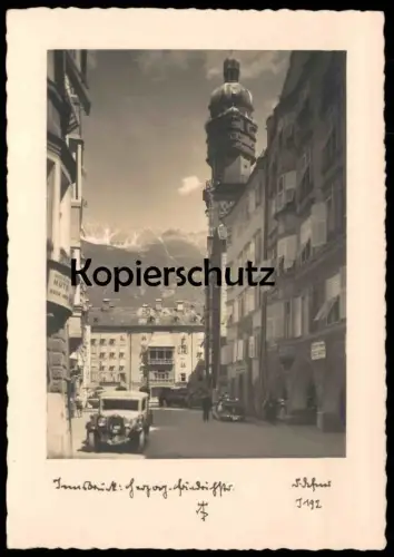 ALTE POSTKARTE INNSBRUCK HERZOG FRIEDRICHSTRASSE HERREN HÜTE CIGARREN TIROL DEFNER AUTO car Ansichtskarte postcard cpa