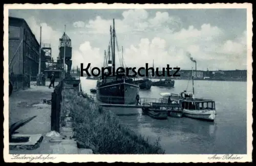 ALTE POSTKARTE LUDWIGSHAFEN AM RHEIN FRACHTSCHIFF SCHIFFE KRAN 1934 ships ship postcard Ansichtskarte cpa AK