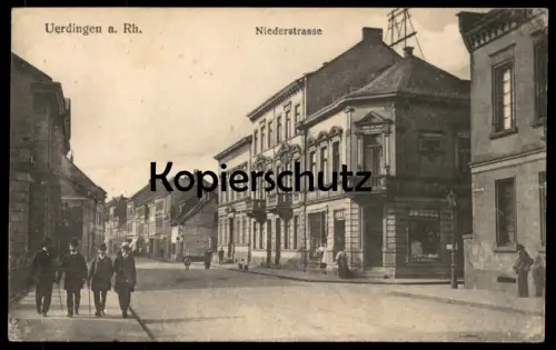 ALTE POSTKARTE UERDINGEN AM RHEIN NIEDERSTRASSE GESCHÄFT CIGARREN Krefeld Crefeld AK Ansichtskarte cpa postcard