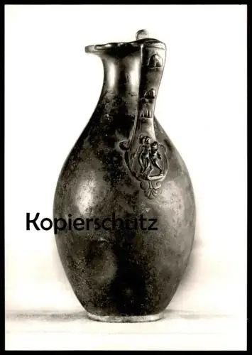 ÄLTERE POSTKARTE RÖMISCH GERMANISCHES MUSEUM KÖLN BRONZEKANNE ITALIEN 1. JAHRHUNDERT NACH CHRISTUS VERZIERTER HENKEL cpa