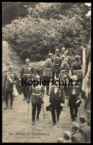 ALTE POSTKARTE DER KAISER IN TECKLENBURG 31.08.1907 KAISER WILHELM PRINZ OSKAR KRONPRINZ Ansichtskarte AK cpa postcard